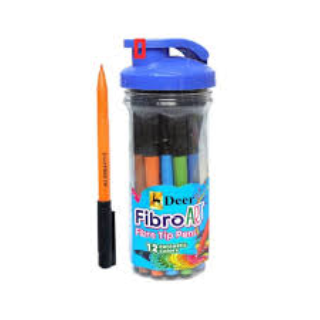 COLOUR FIBER TIP PEN 12PCS
